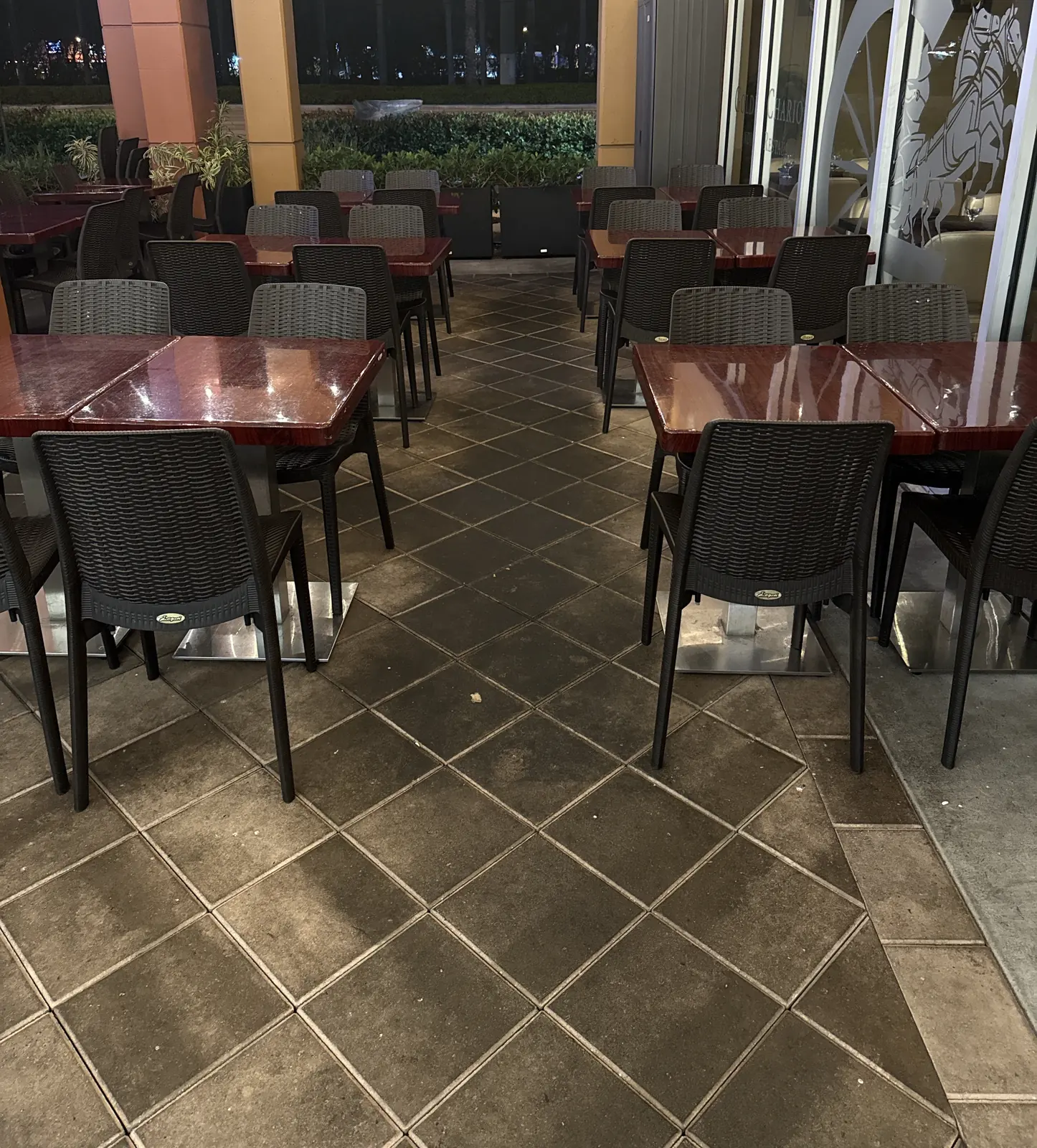 Surface cleaning before, Dining terrace, Aventura